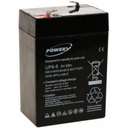 Powery náhradní baterie pro svítidlo Johnlite, Halogen 6V 6Ah (nahrazuje také 4Ah, 4,5Ah) originál