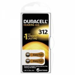 Baterie pro naslouchátko DA312 6ks v balení - Duracell originál