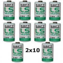 Saft 20x Lithium baterie LS14250 1/2AA 3,6Volt 1200mAh Lithium-Thionylchlorid - originální
