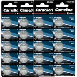 20x litiový knoflíkový článek, baterie Camelion CR2032 z.B. pro hodinky 4x 5ks balení originál