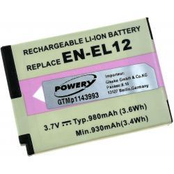 Powery Baterie Nikon EN-EL12 980mAh Li-Ion 3,7V - neoriginální
