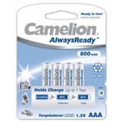 Camelion Nabíjecí AAA mikrotužkové baterie HR03 AlwaysReady, 4ks v balení 800mAh - NiMH 1,2V - origi