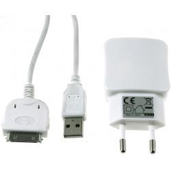 nabíjecí adaptér 2x USB 2,1A+30Pin USB Sync-& kabel pro iPad 3 / 2 / 1 bílá