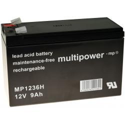 Powery Olověná baterie MP1236H / FG20722 12V 9Ah (nahrazuje také 7,2Ah/7Ah) - Lead-Acid - neoriginální