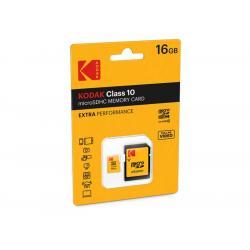 Paměťová karta KODAK microSDHC 16GB blistr Class 10 + adaptér SD