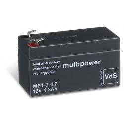 Powery Olověná baterie (multipower) MP1,2-12 nahrazuje FIAMM FG20121A 1200mAh Lead-Acid 12V - neoriginální