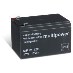 Powery Olověná baterie (multipower) MP12-12B Vds nahrazuje Panasonic LC-RA1212PG1 12Ah Lead-Acid 12V - neoriginální