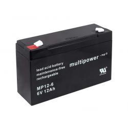 Powery Olověná baterie (multipower) MP12-6 nahrazuje Panasonic LC-R0612P 12Ah Lead-Acid 6V - neoriginální