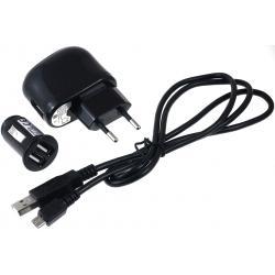 Powery USB nabíječka 2,1A + auto nabíječka & kabel pro Sony Xperia Z / Z2 / Z3 / XZ
