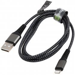 Lightning auf USB A Textilkabel s Metallsteckern (spacegrau/silber), 1 m originál
