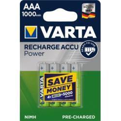 Varta Accu Rechargeable baterie Micro AAA, Ready2Use, wiederaufladbar, NiMH 4ks balení 1000mAh origi
